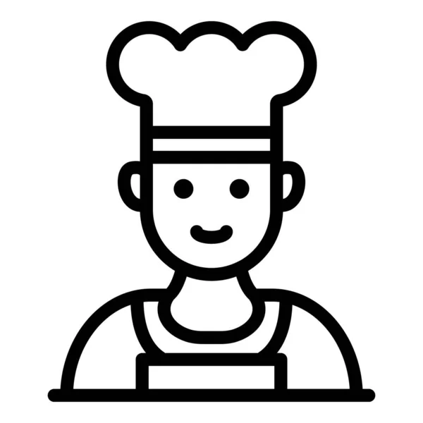 Chef in un'icona cappello, stile contorno — Vettoriale Stock