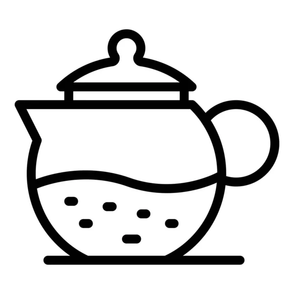Yarı dolu çaydanlık simgesi, taslak biçimi — Stok Vektör