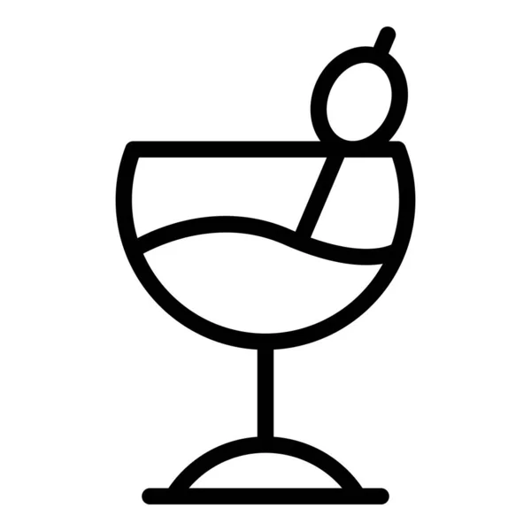 Wide cocktail glass icon, outline style — Stock Vector