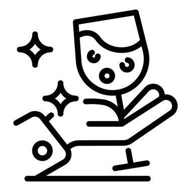 El ikonunda içki bardağı, taslak tarzı.