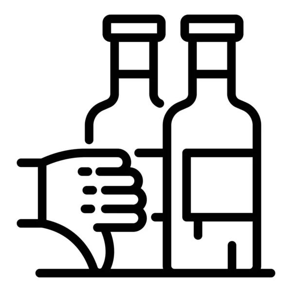 Bad quality wine icon, outline style — Stock Vector