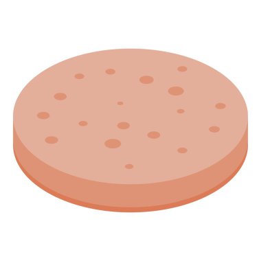 Domuz sosisi dilimi simgesi, izometrik stil