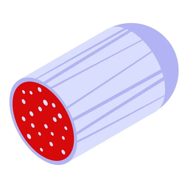 Піктограма сосиски молока салямі, ізометричний стиль — стоковий вектор