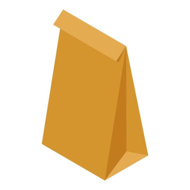 Kağıt torba simgesi, izometrik biçim