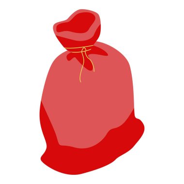 Kırmızı tekstil çuval simgesi, izometrik biçim