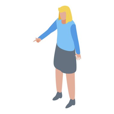 Kadın sanat yönetmeni ikonu, izometrik stil