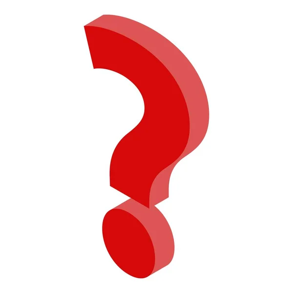 Quest ícone da pergunta vermelha, estilo isométrico — Vetor de Stock