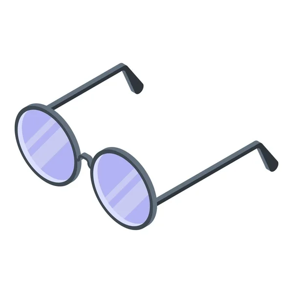 Icono de gafas redondas, estilo isométrico — Vector de stock