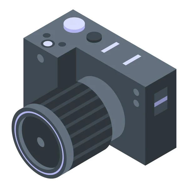 Professional camera icon, isometric style — Stock Vector