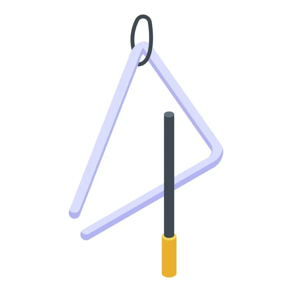 Icono de triángulo musical, estilo isométrico — Vector de stock