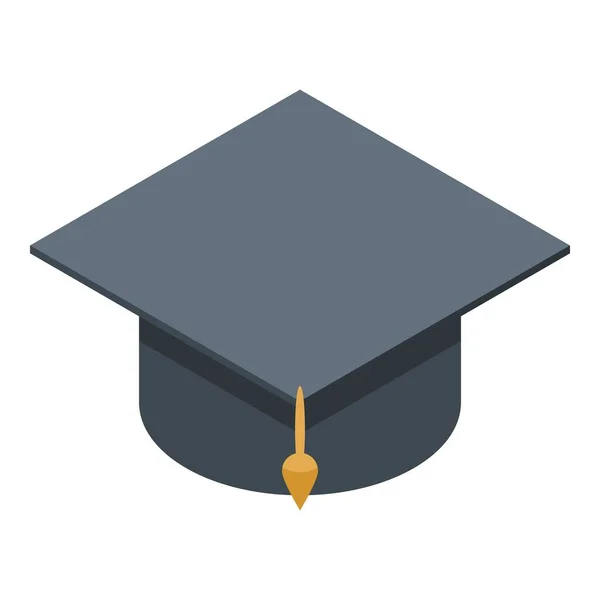 Escuela de música graduado icono sombrero, estilo isométrico — Vector de stock