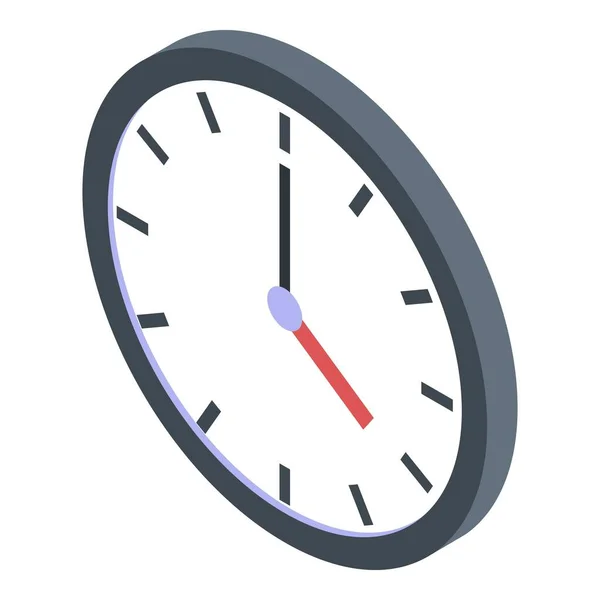 Ícone do relógio de parede do escritório, estilo isométrico — Vetor de Stock