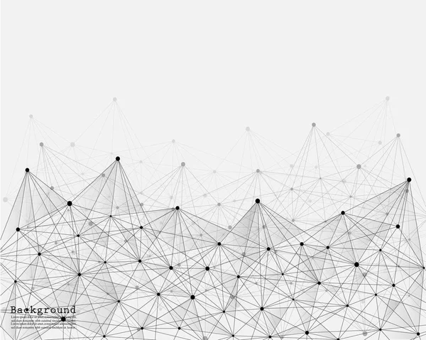 Fond abstrait géométrique avec ligne et points connectés . — Image vectorielle