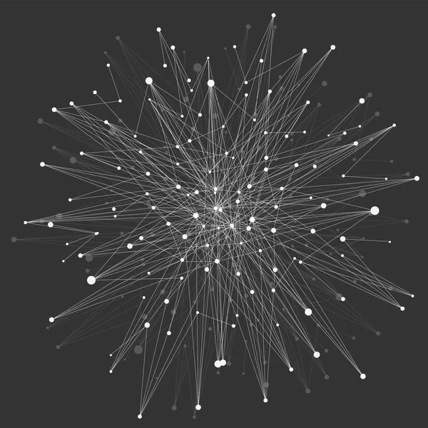 Fond abstrait géométrique avec ligne et points connectés . — Image vectorielle