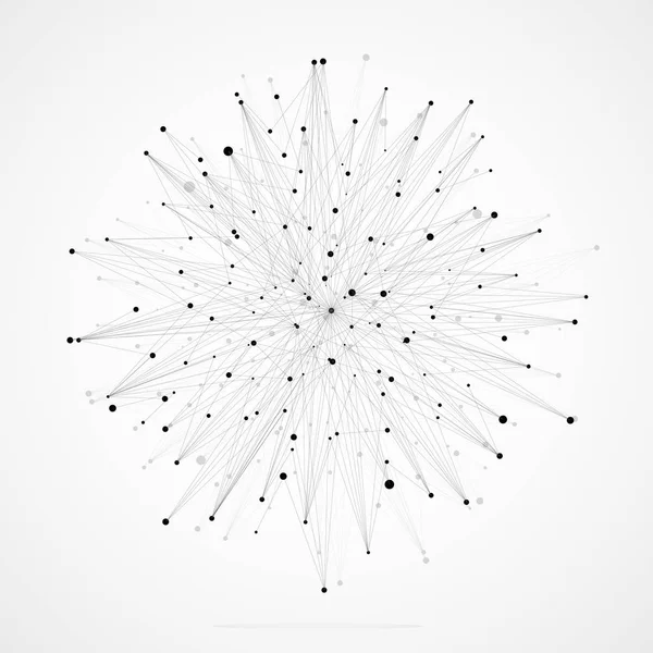 Fond abstrait géométrique avec ligne et points connectés . — Image vectorielle