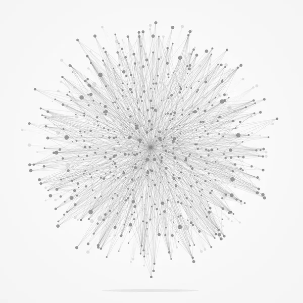 Fond abstrait géométrique avec ligne et points connectés . — Image vectorielle