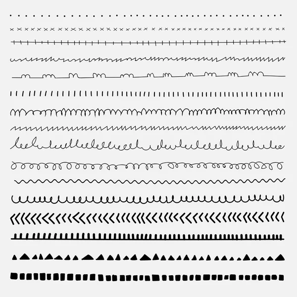 Векторний набір лінійних грандж ручної намальованої текстури . — стоковий вектор
