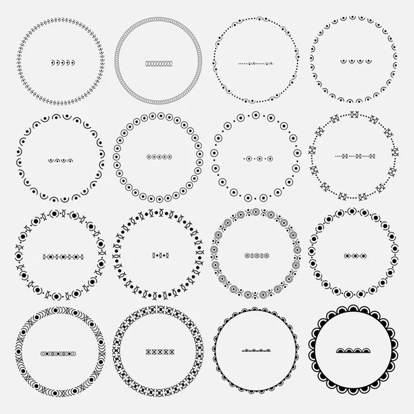 Ensemble vectoriel de cadres ronds pour la décoration . — Image vectorielle