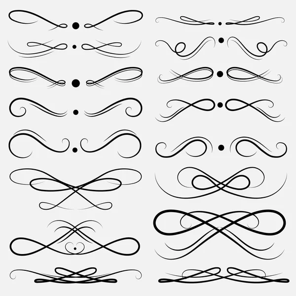 Set Of Decorative Calligraphic Elements For Decoration. — Stock Vector