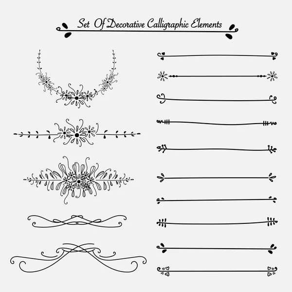 Ensemble d'éléments calligraphiques décoratifs pour la décoration . — Image vectorielle