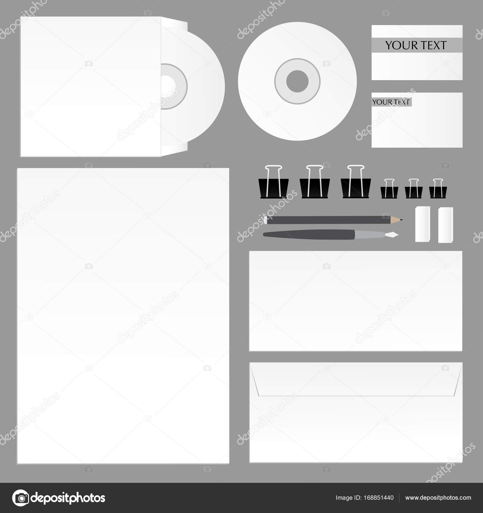 Download Corporate Branding Mockup Template Isolated On Grey Background Stock Vector C Oney Why 168851440 PSD Mockup Templates
