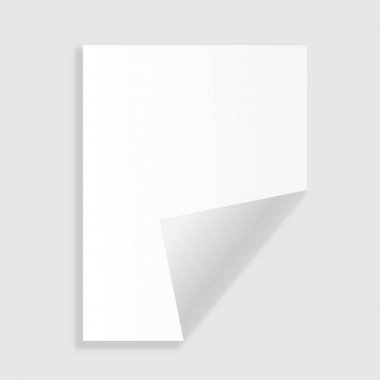 Tek kağıt sayfa katlama köşesi - katlanmış köşeye, gri bir arka plan üzerinde izole kağıdına tek parça. 