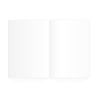 vektör boş dergi beyaz zemin üzerine yayılmış.