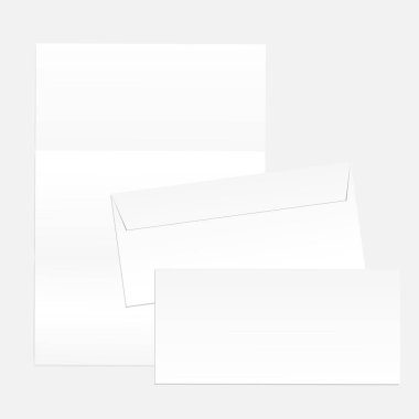 Boş kağıt zarflar tasarımınız için. Vektör zarf şablonu.