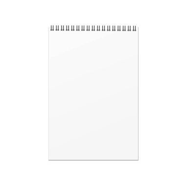 Beyaz arka plan üzerinde vektör boş defter şablonu.
