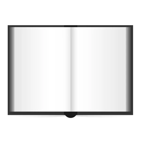 Livre ouvert avec des pages blanches. Illustration sur fond blanc . — Image vectorielle