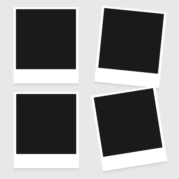 Conjunto de marco de fotos vintage aislado sobre fondo blanco. Retro fotorrealista foto marco conjunto — Vector de stock
