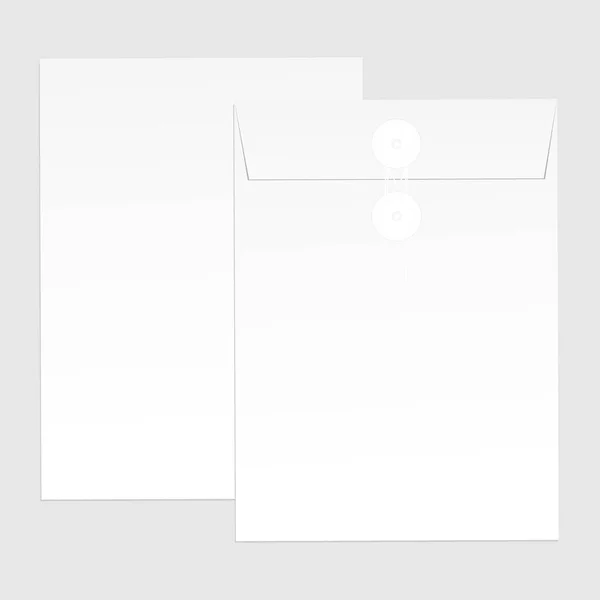 Envelopes de papel em branco para o seu design. Modelo de envelopes vetoriais . — Vetor de Stock