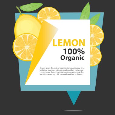 Vektör afiş limon organik.