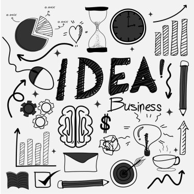 El Çizilmiş Doodles İş Fikri.