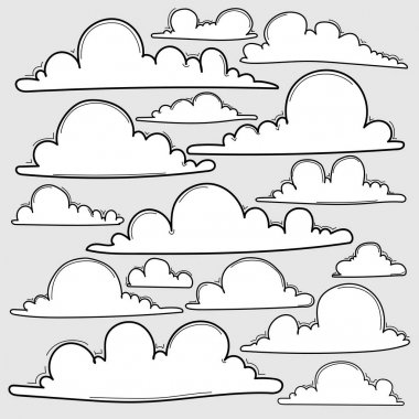 Elle çizilmiş bulutlar Set. 