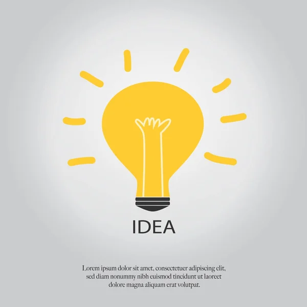 Lampje met concept van idee. — Stockvector