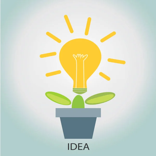 Boom met een bloem lamp. concept van aanplant ideeën ideeën vector. — Stockvector