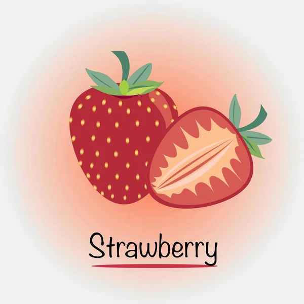 イチゴのベクトル。果物や野菜. — ストックベクタ