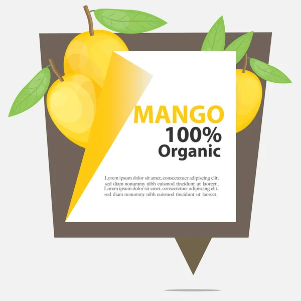 Vector bandera Mango orgánico. — Vector de stock