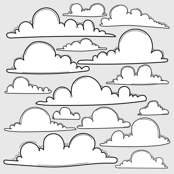 Elle çizilmiş bulutlar Set. 