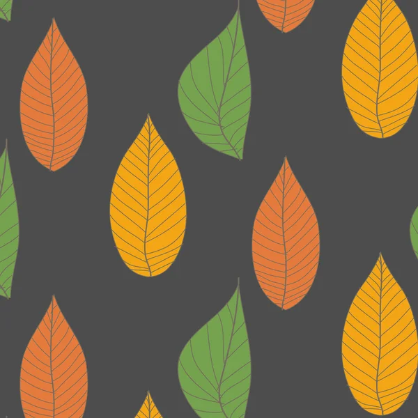 Simple seamless organic wallpaper with a pattern of green leaves and green leaf in a linear style. — Stock Vector