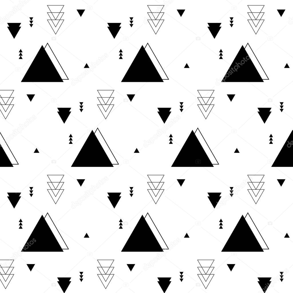 Trendy Triangle Geometric Elements Memphis Pattern.