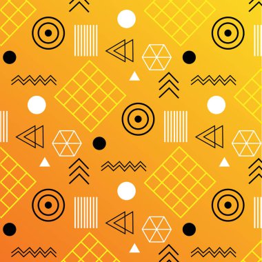 Geometrik düz Memphis desen.