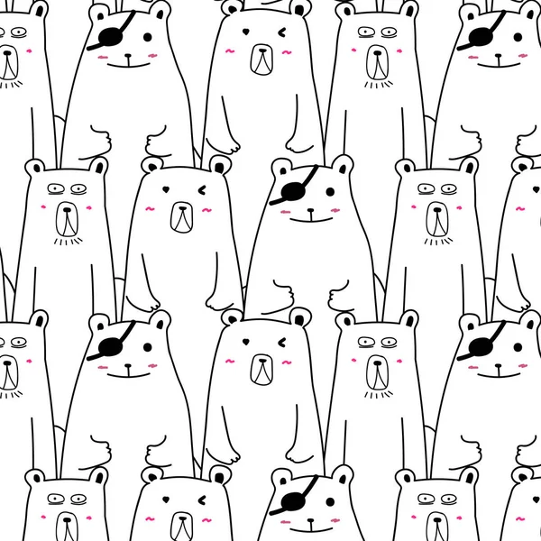 Renkli el çekilmiş ayı desen vektör. Doodle sanat. 