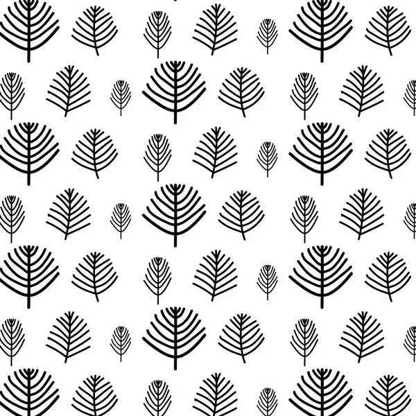 Elle çizilmiş ağaç vektör desen.