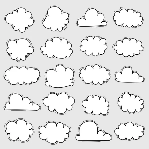 Elle çizilmiş bulutlar Set.