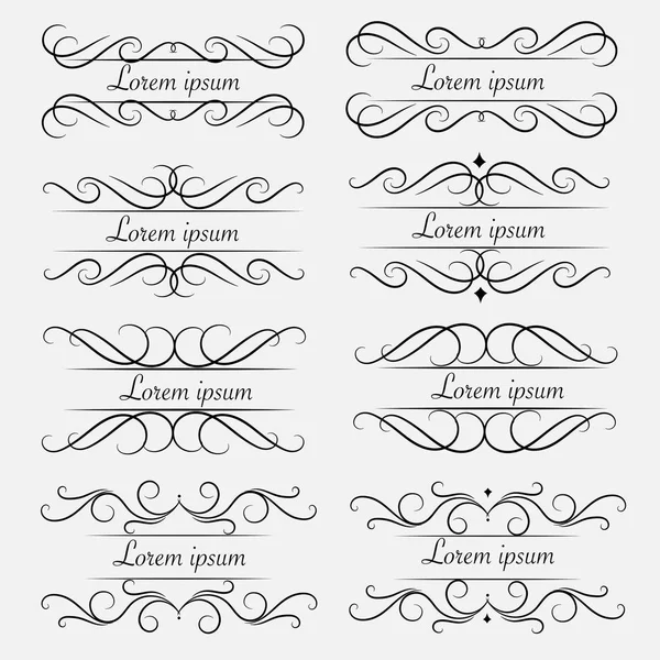 Ensemble d'éléments calligraphiques décoratifs pour la décoration . — Image vectorielle