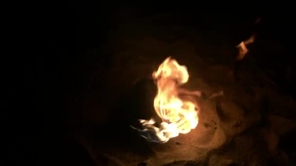 Bonfire Nuit Sur Clip Plage — Video