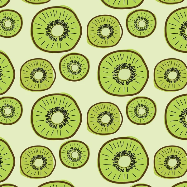 Kiwi Fruit Patroon Achtergrond Vectorillustratie — Stockvector