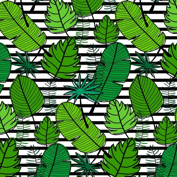 Antecedentes Del Patrón Tropical Ilustración Vectorial Dibujada Mano — Vector de stock